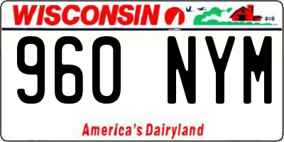 WI license plate 960NYM