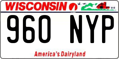 WI license plate 960NYP
