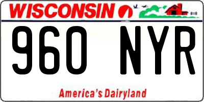 WI license plate 960NYR
