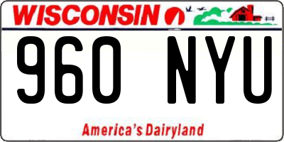 WI license plate 960NYU