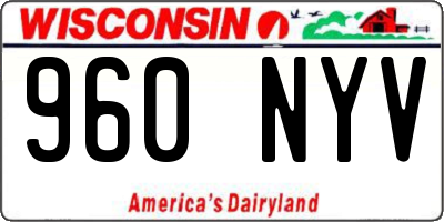 WI license plate 960NYV