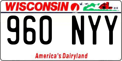 WI license plate 960NYY