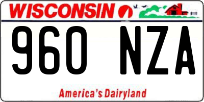 WI license plate 960NZA