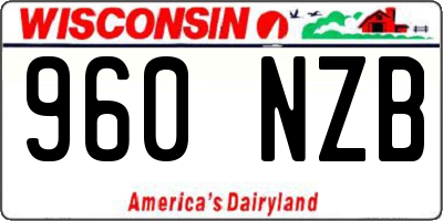 WI license plate 960NZB