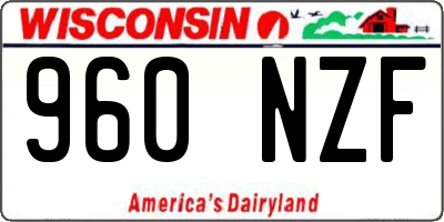 WI license plate 960NZF