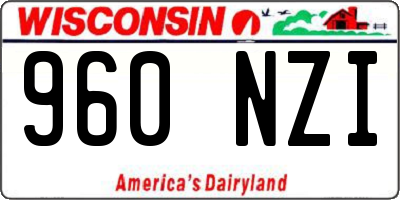 WI license plate 960NZI