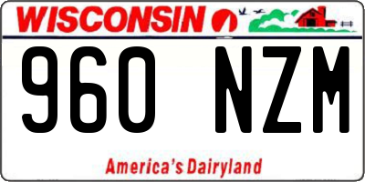 WI license plate 960NZM