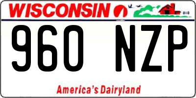 WI license plate 960NZP