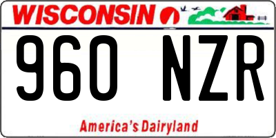WI license plate 960NZR