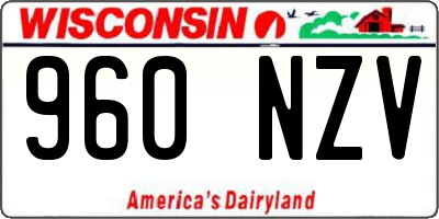 WI license plate 960NZV