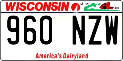 WI license plate 960NZW
