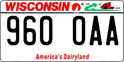WI license plate 960OAA