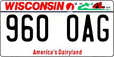 WI license plate 960OAG