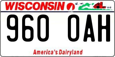 WI license plate 960OAH