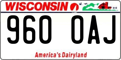 WI license plate 960OAJ
