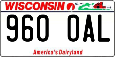 WI license plate 960OAL