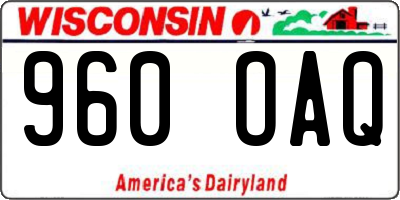 WI license plate 960OAQ