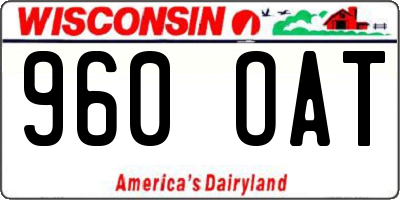 WI license plate 960OAT