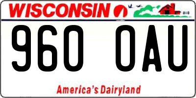 WI license plate 960OAU