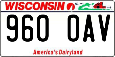 WI license plate 960OAV