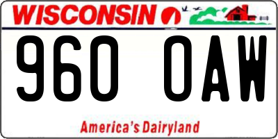 WI license plate 960OAW
