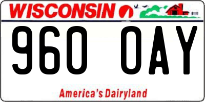 WI license plate 960OAY