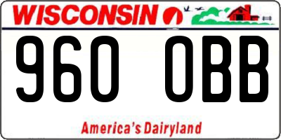 WI license plate 960OBB