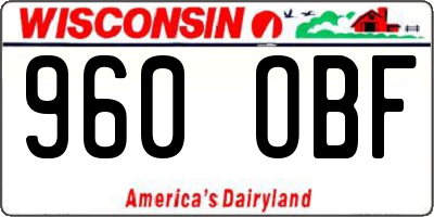 WI license plate 960OBF