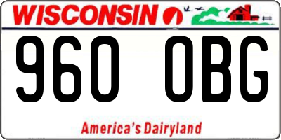 WI license plate 960OBG