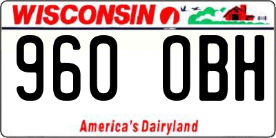 WI license plate 960OBH