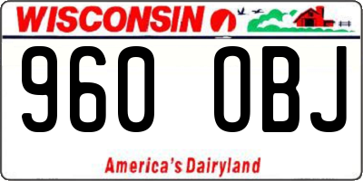 WI license plate 960OBJ