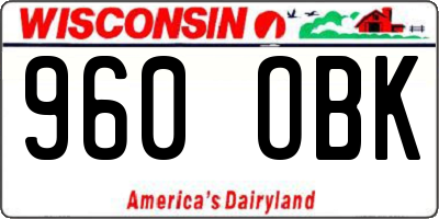 WI license plate 960OBK