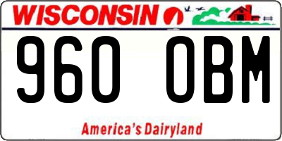 WI license plate 960OBM