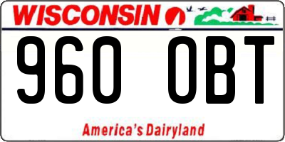 WI license plate 960OBT