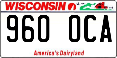 WI license plate 960OCA