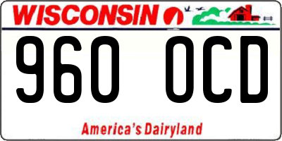 WI license plate 960OCD