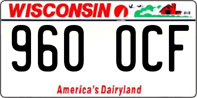 WI license plate 960OCF