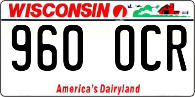 WI license plate 960OCR