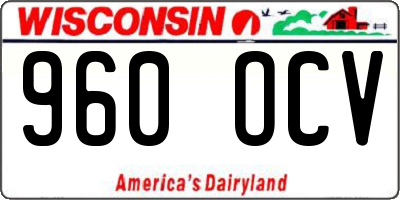 WI license plate 960OCV