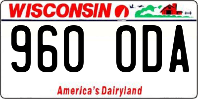 WI license plate 960ODA
