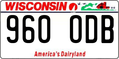 WI license plate 960ODB