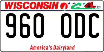 WI license plate 960ODC