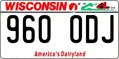 WI license plate 960ODJ