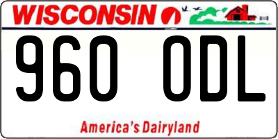 WI license plate 960ODL