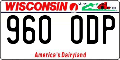 WI license plate 960ODP