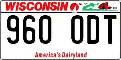 WI license plate 960ODT