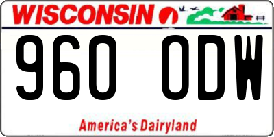 WI license plate 960ODW