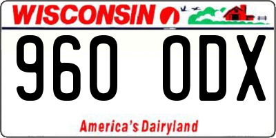 WI license plate 960ODX