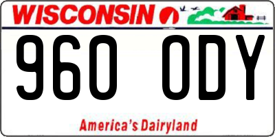 WI license plate 960ODY
