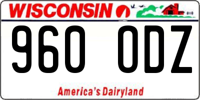 WI license plate 960ODZ